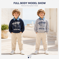 Sudadera de Oso con Cuello Desmontable para Niños, Moda Infantil, Mezcla de Algodón, Manga Larga, Estilo Casual Otoñal, Venta al Por Mayor