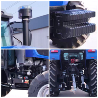 Tracteur agricole 4x4 de 100 CV avec cabine climatisée, forte pression hydraulique, levage élevé et démarreur électrique pour les travaux agricoles