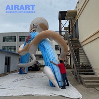 Ballon gonflable en forme d'octopus de 10 m de large sur le thème marin pour la décoration de fête de plage et de natation
