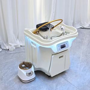 Lujoso Lavacabezas Portátil Moderno con Cascada para Terapia Capilar y Spa, Sin Plomería, Fregadero de Champú Ajustable con Reposapiés, Material ABS - Product Image 1