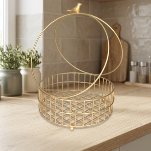 Panier de rangement rond en métal avec couvercle, design minimaliste pour l'organisation du salon - Product Image 5