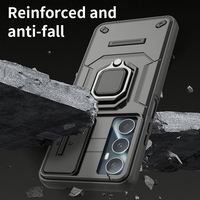 Étui de téléphone de luxe en TPU antichoc avec cache-caméra mobile et anneau magnétique pour OPPO A60 K13 Turbo Realme 12 Pro Plus C65
