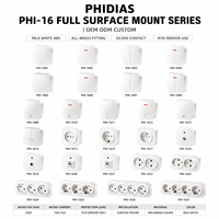 Prise murale encastrable PHIDIAS blanc laiteux en ABS, norme UE 16A IP20, pour intérieur, OEM ODM, garantie 2 ans, service personnalisé tout-en-un