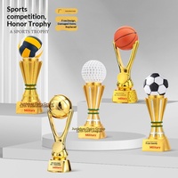 Trofeo de Resina Chapado en Oro de Alta Gama, Creativo y Popular, para Fútbol, Baloncesto, Voleibol, Bádminton, Premios para Competiciones Deportivas