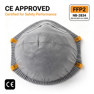 Mascarilla Respiratoria FFP2 NB-2834 de 3 Capas de Tela No Tejida con Clip Nasal de Metal y Carbón, Protección Desechable Contra el Polvo, Aprobada por la CE - Product Image 1