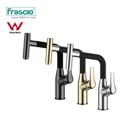 Frascio Robinet d'évier de luxe pliable monté sur le pont Robinets chauds et froids pour éviers de cuisine Robinet de cuisine en laiton