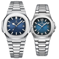 Montres de luxe pour couple POEDAGAR 613 / 789 / 708, montres de luxe pour homme, étanches, lumineuses, en acier inoxydable, à quartz, pour les amoureux, Relojes