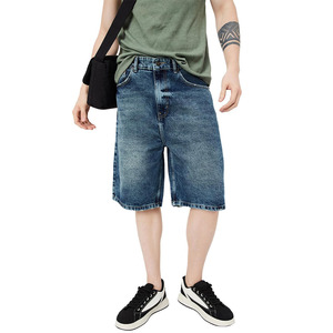 Shorts en jean baggy pour homme, coupe ample, décontractés, été, plusieurs poches, streetwear tendance, vêtements d'été pour homme - Product Image 1