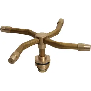 3/4 Arm Copper Rotary Sprinkler Garden Lawn Irrigation Watering Nozzle Sprayer Rotating Brass Sprayer