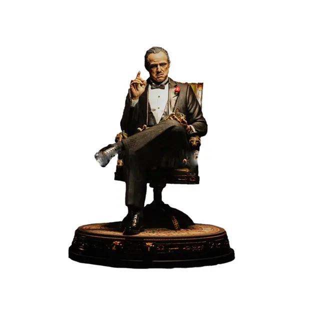 Classic Movie Character Sculpture for Home Decoration Souvenirs Collectibles Godfather Don Vito Corleone Statue Mini Figure Resin Statue 