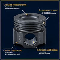 Piston Aluminium Tempa Khusus untuk Mesin Tempel Kapal 2 Silinder 2.1-3L |   Paduan AlSi |   Manufaktur OEM |   Langsung dari Pabrik