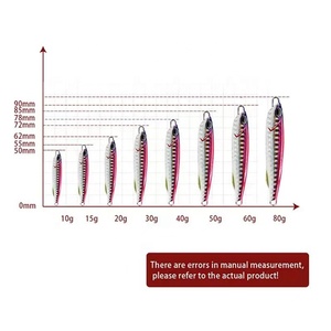 20G 30g 40g 60g 80g Drag Metal Cast Slim Jig señuelo de pesca <span class=keywords><strong>Jigging</strong></span> cebo Artificial lentejuelas lubina Jigbait HTJ01 - Product Image 3