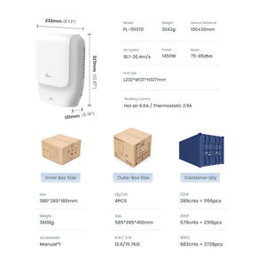 Meilleur sèche-mains à air chaud à haute vitesse, mural, en plastique ABS, hôtel, hôpital, bureau, bar, sèche-mains automatique commercial - Product Image 6