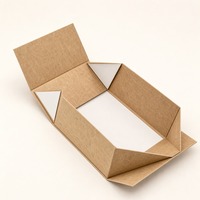 Boîte cadeau pliable en papier kraft avec logo personnalisé, emballage écologique pour thé, savon artisanal, acheteurs en gros