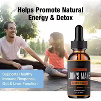 Extrait de champignon Crinière de lion naturel OEM, liquide oral, B12, soutien de la mémoire et de la concentration, complément immunitaire, Halal, vente en gros, gouttes Crinière de lion