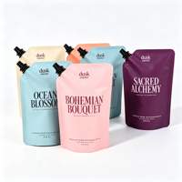 Pochette souple mate personnalisée avec bec verseur pour recharge de diffuseur à bâtonnets, emballage de liquides parfumés et d'huiles essentielles – Fabrication OEM