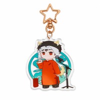 Fabricant de porte-clés personnalisés en acrylique OEM, vente en gros, pendentifs breloques personnalisés avec personnage anime chibi transparent et fermoir étoile