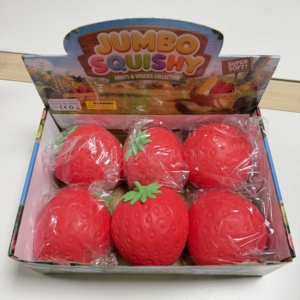 Hot Sale <b>Large</b> TPR Slow Rising Jumbo Strawberry Squishy Simulation Fruit Model <b>Ornament</b> Stress Relief Vent Toy - Product Image 1