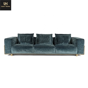 Sofá de tela de terciopelo de lujo para sala de estar, muebles para el hogar, tres plazas, último diseño - Product Image 5