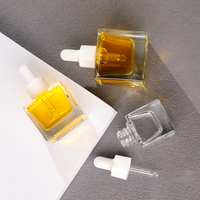 Flacon roll-on carré à fond épais de 30 oz, en verre, pour parfum, 10 ml-15 ml, flacons roll-on carrés en verre pour cosmétiques pour les yeux