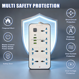 Regleta de Enchufes con Cable de Extensión de 6 Tomas, <span class=keywords><strong>Enchufe</strong></span> de Extensión Blanco con 3 Puertos USB y <span class=keywords><strong>1</strong></span> Puerto Tipo-C, Cable de Extensión Resistente de 3 Metros y 2000W - Product Image 2