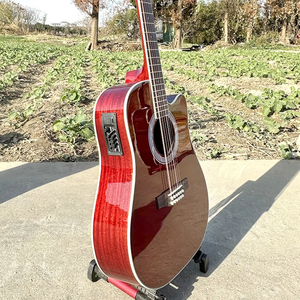 <span class=keywords><strong>Chitarra</strong></span> Elettroacustica a 12 Corde di Alta Qualità, Finitura Lucida, Colore Rosso Vino, con Pickup 7545, Marca Aiersi - Product Image 1