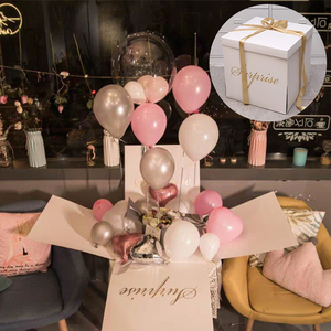 Scatola Regalo Sorpresa con Palloncini Colorati per Matrimonio e <span class=keywords><strong>Baby</strong></span> <span class=keywords><strong>Shower</strong></span>, Scatola di Carta con Palloncini in Lattice - Product Image 1