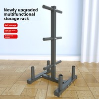 Support de barres d'haltères en métal avec rangement pour barres et organisateur de plaques de poids à gros trous pour studio d'entraînement personnel