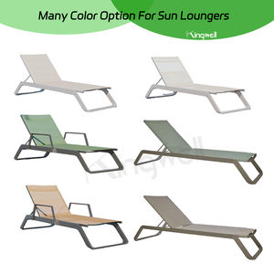 كرسي صالة تجاري خارجي قابل للتكديس في الهواء الطلق ، كراسي استلقاء مع حمام سباحة معدني قابل للتعديل - Product Image 2