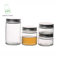 KDG toples Jam penyimpanan kaca bulat, toples Jam penyimpan kaca bulat 100ml 200ml 300ml 400ml grosir kustom profesional merek KDG dengan tutup