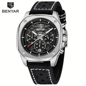 2025 New BENYAR Retro Leather <b>Watch</b> Sports Quartz <b>Watch</b> Luminous Skeleton Waterproof Multifunctional <b>Watches</b> for Man - Product Image 1