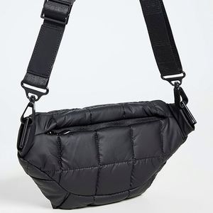 Sac bandoulière mat noir personnalisable avec fermeture éclair, en nylon matelassé imperméable, pour femme, élégant et réglable - Product Image 5