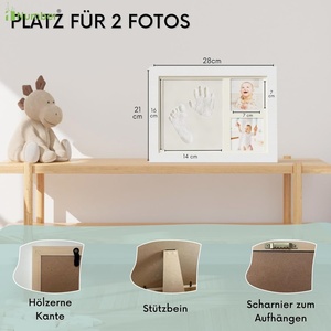 Cadeaux de douche de bébé décoration souvenir cadre Photo plâtre moulé sans encre bébé main et <span class=keywords><strong>empreinte</strong></span> <span class=keywords><strong>Kit</strong></span> pour chambre mur pépinière décor - Product Image 2