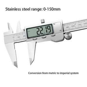 Calibro digitale in acciaio inossidabile <span class=keywords><strong>0</strong></span>-150mm 6 pollici retroilluminazione digitale <span class=keywords><strong>Vernier</strong></span> pinza righelli elettronici per strumento di misura
