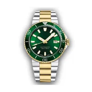 酷炫手表绿色表盘不锈钢200米潜水表odm手表顶级奢华男士自动男士机械