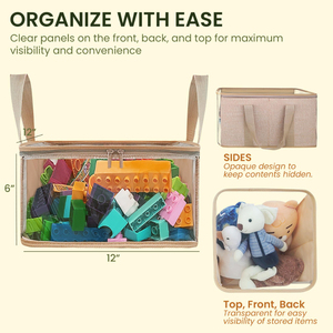 Caja de Juguetes de PVC, Organizador de Área de Juegos para Niños, <span class=keywords><strong>Cubo</strong></span> con Lateral Transparente, Diseño Plegable, Contenedores Organizadores - Product Image 3