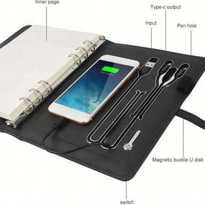 สมุดบันทึกอัจฉริยะ สมาร์ทดายอารี่ ของขวัญธุรกิจ พร้อมที่ชาร์จไร้สาย ไฟ LED โลโก้ ขนาด A5 ปกแข็งหุ้มหนัง - Product Image 4