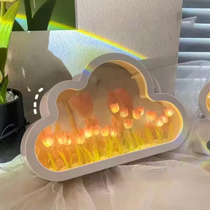 ไฟดอกทิวลิปพลาสติก LED ขนาดเล็ก ทำมือ DIY ดีไซน์ทันสมัย ใช้แบตเตอรี่ ของขวัญวาเลนไทน์สำหรับห้องนอน ใช้งานได้นาน 50000 ชั่วโมง - Product Image 5