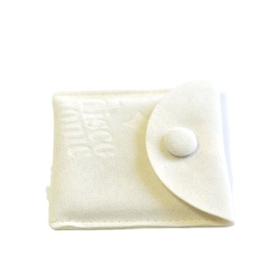 <b>Small</b> Beige <b>Envelope</b> Button Snap Jewelry Pouch with Necklace Earringpad Insert Card - Product Image 5