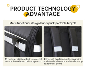 Mochila Térmica Personalizada para Reparto de Comida <span class=keywords><strong>Glovo</strong></span> y Foodpanda, con Aislamiento Térmico Excepcional para Entrega de Comida Caliente y Uso como Bolsa Refrigerante - Product Image 3