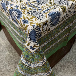 Indian Manufacturer Hand Block Printed 100% Cotton <b>Tablecloth</b> Cover, Custom Size Table Cover Home Hotel Wedding Decor Covers - Product Image 1
