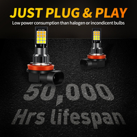 Phare antibrouillard LED bicolore automobile-H11 H8 9006 3030 24SMD | 12V blanc ambre 1800LM | IP67 ECE R19 pour voitures
