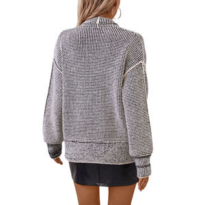 Cárdigan sin botones a la moda, suéter de punto para <span class=keywords><strong>mujer</strong></span>, abrigo, Otoño Invierno, cárdigan con hombros caídos, suéteres de punto para <span class=keywords><strong>mujer</strong></span> - Product Image 5