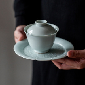 Ceramic Teapot Stand Round Porcelain With Lotus Pattern For Kung Fu <b>Tea</b> <b>Set</b> Dry Brewing Plate Saucer Teapot Holder - Product Image 4