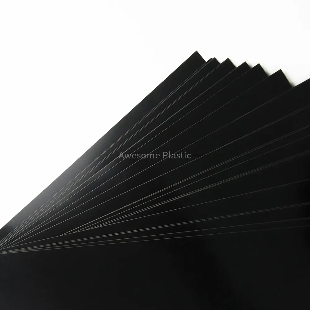 Foglio rigido in PVC di plastica nera opaca con spessore dello strato in PVC da 0.25-0.35mm per la stampa di carte da gioco