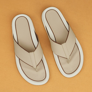 Men's Trendy <b>Open</b> <b>Toe</b> Flip-Flops Solid Color Beach <b>Slippers</b> Summer Plastic Height Increasing Embroidery Large Size - Product Image 4