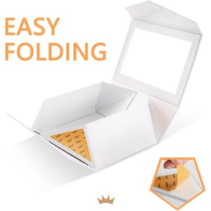 Window gift <b>box</b>, containing ribbons, cards, and a Mother's Day gift <b>box</b> with magnetic lid (bright <b>white</b>) that can be customized - Product Image 5