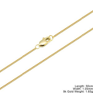 Colar de Corrente Elo Cabo, Elos Curb e Paper Clip, de Ouro Sólido Genuíno 10K 9K AU375 Para Mulheres - Product Image 2