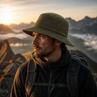 Chapeau Bob Noir Polyvalent à Large Bord, Vente en Gros, avec Sangle de Menton Réglable, pour la Pêche, le Camping, le Safari, Protection Solaire