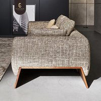 Juego de sofá diván para sala de estar de importación moderna italiana, sofá grande de prensa suave, sofá de esquina de tela de madera minimalista para muebles de Villa